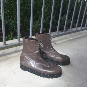 AGL Italian Leather Boots Chunk Sole Size 37 (6.5)